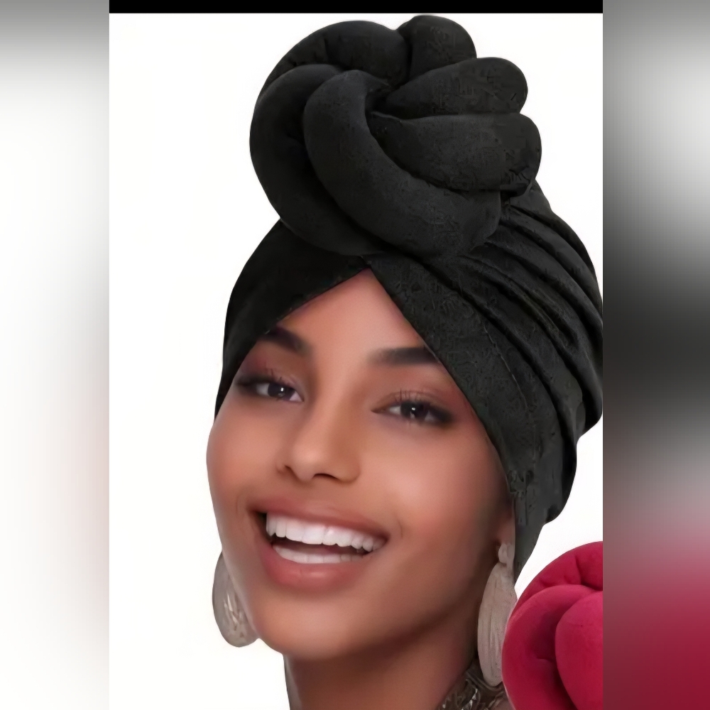 NEW BLACK URBAN TURBIN HEAD TIE/WRAP - Picture 3 of 4